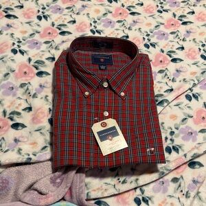 Saddlebred Men's Red and Green Plaid Shirt